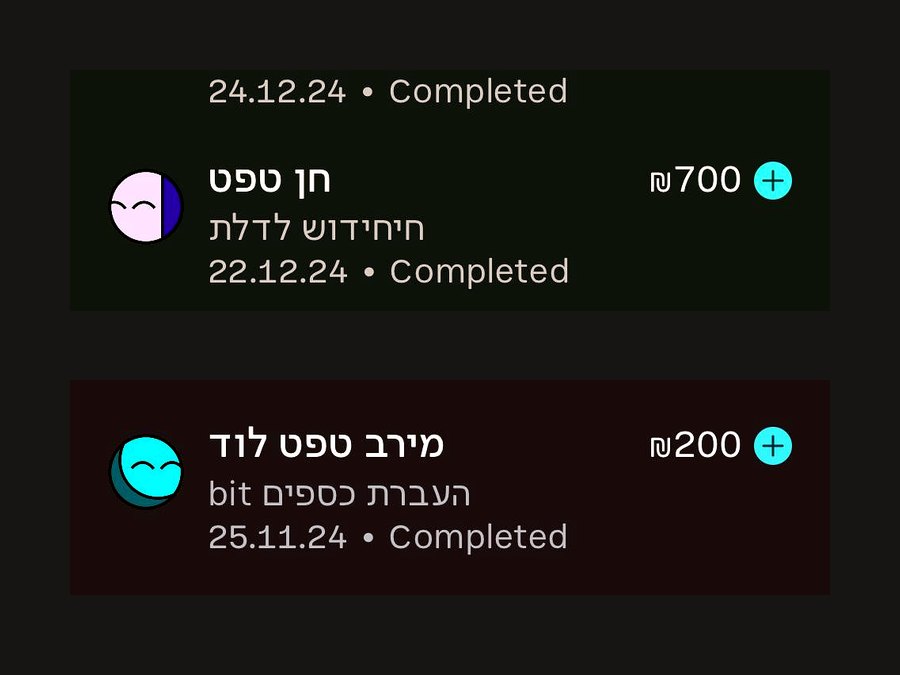 וככה זה נראה כשהתשלום על העבודה נכנס